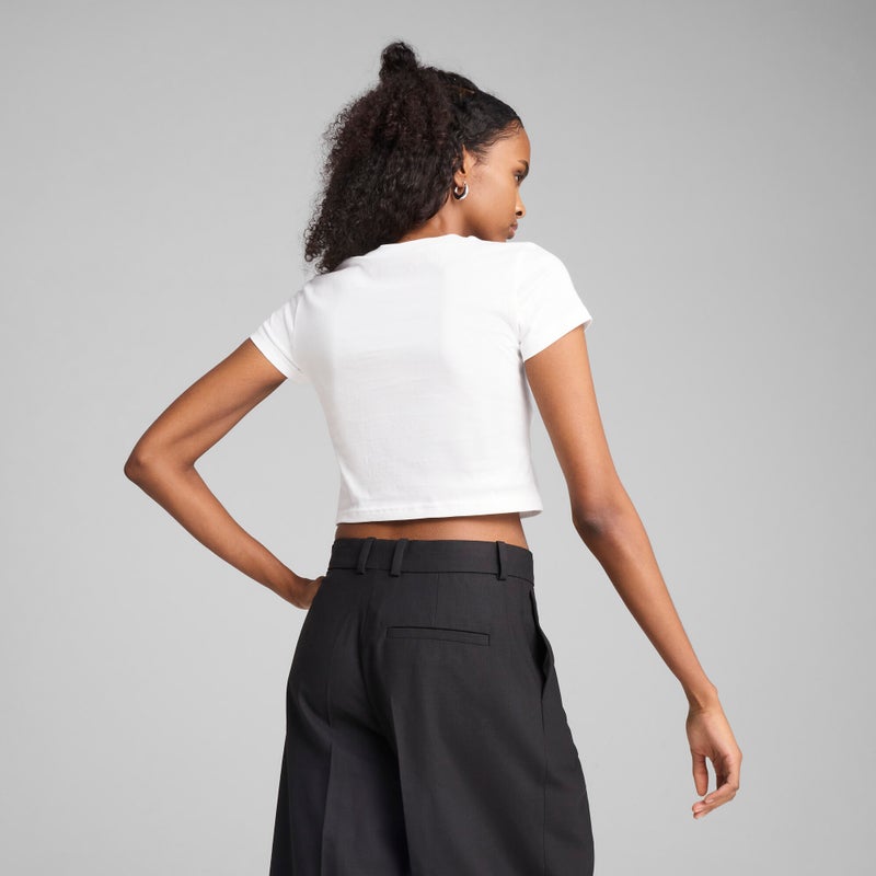 PUMA GRAPHICS Moto Baby Womens White T-Shirt - Image 2